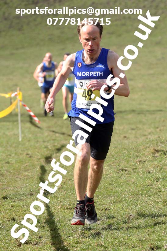 Masters men 2021 NECAA Cross Country Relays, Thornley Farm, Peterlee, Saturday, April 10th. Photo: David T. Hewitson/Sports for All Pics